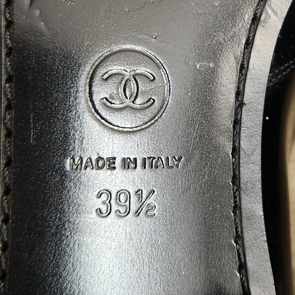 Chanel Black Pointed Toe Leather Loafers - Picture 10 of 12